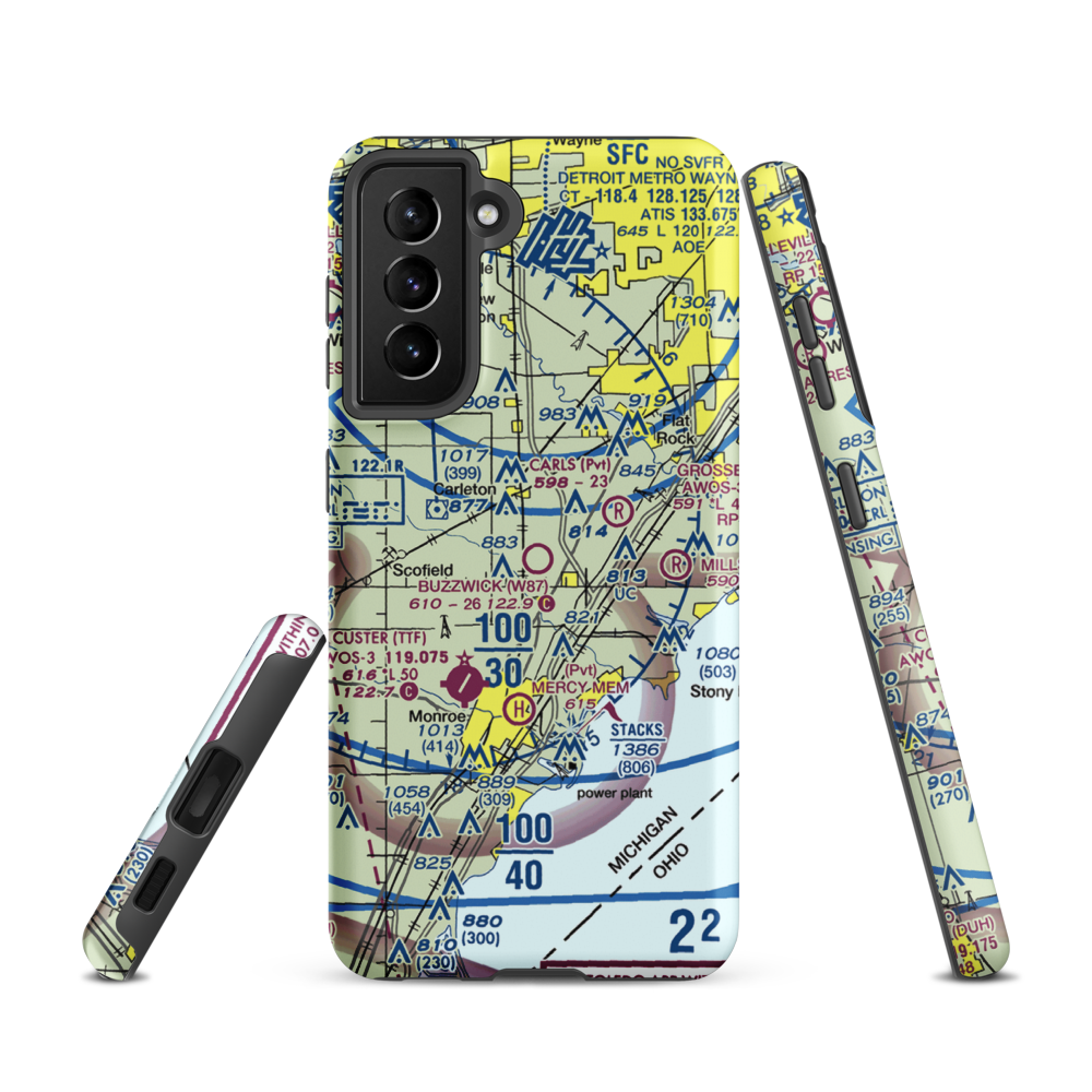 Wickenheiser Airport (W87) VFR Sectional Samsung Phone Case Samsung Galaxy S21 model shown