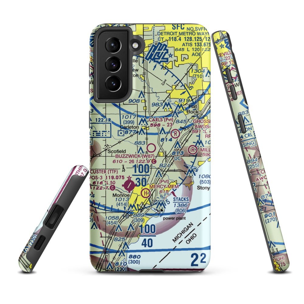 Wickenheiser Airport (W87) VFR Sectional Samsung Phone Case Samsung Galaxy S21 Plus model shown