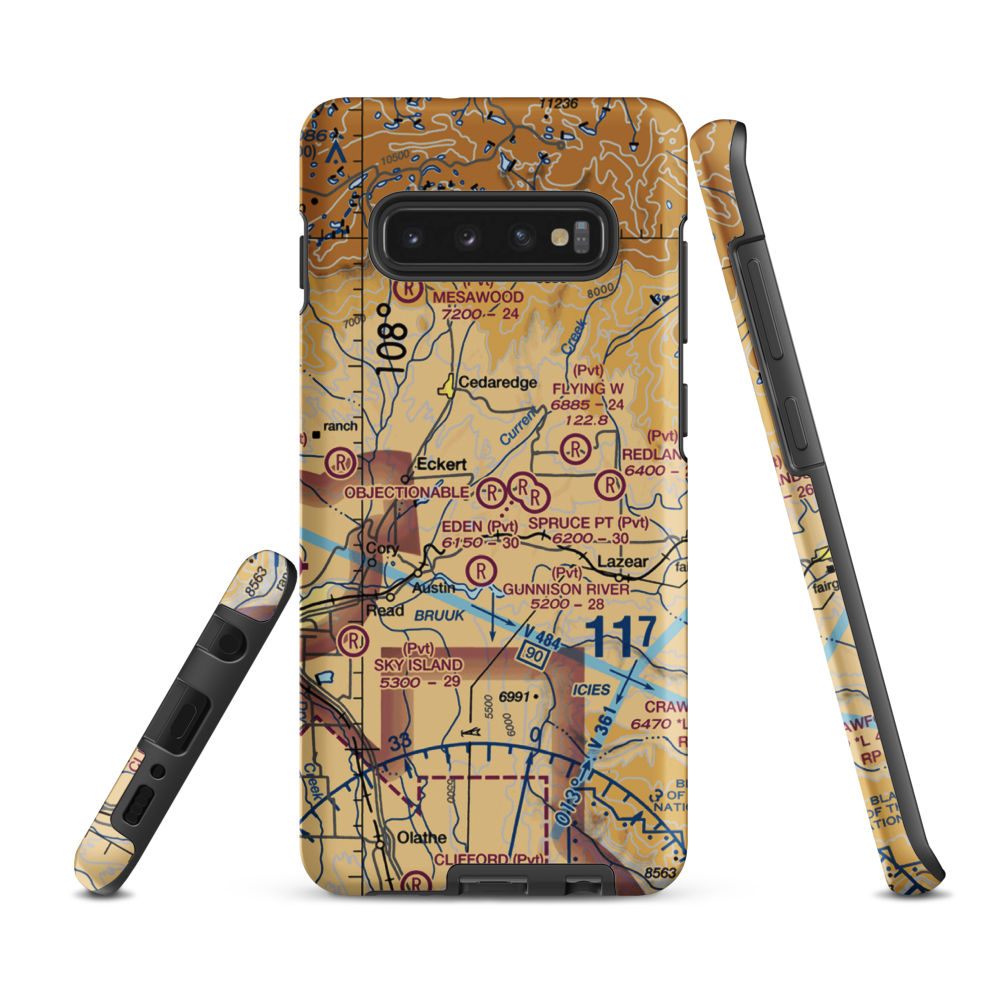 Widner Airport (8CO5) VFR Sectional Samsung Phone Case Samsung Galaxy S10e model shown