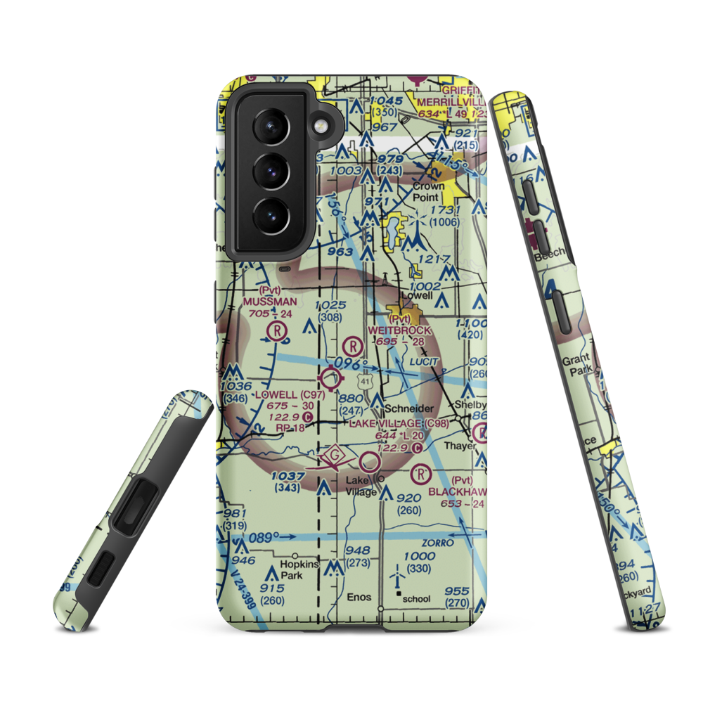 Wietbrock Airport (IN90) VFR Sectional Samsung Phone Case Samsung Galaxy S21 FE model shown