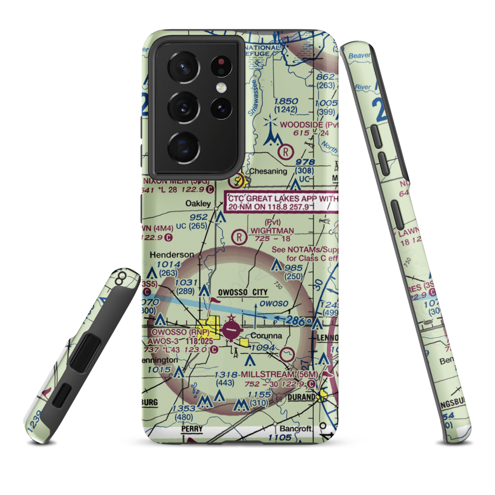 Wightman Airport (7MI6) VFR Sectional Samsung Phone Case Samsung Galaxy S21 Ultra model shown