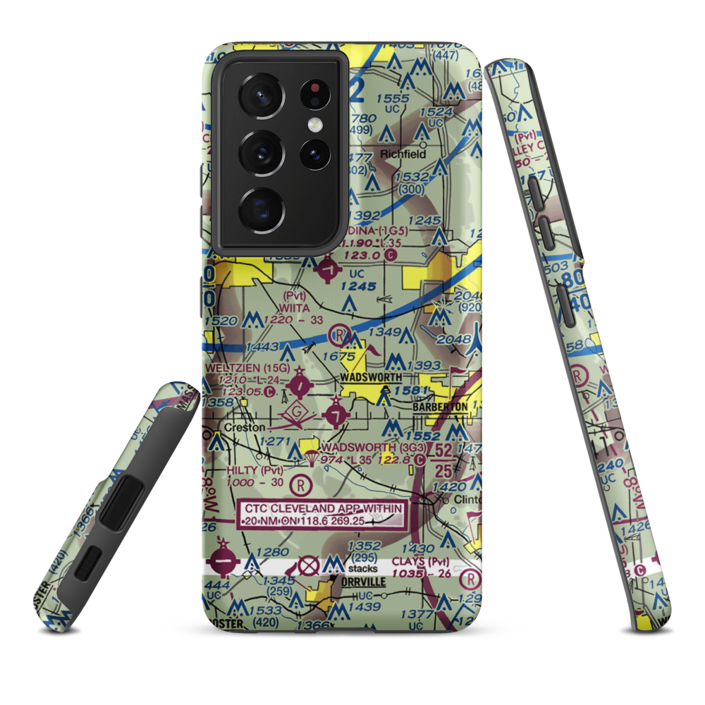 Wiita Farms Airport (65OH) VFR Sectional Samsung Phone Case Samsung Galaxy S21 Plus model shown