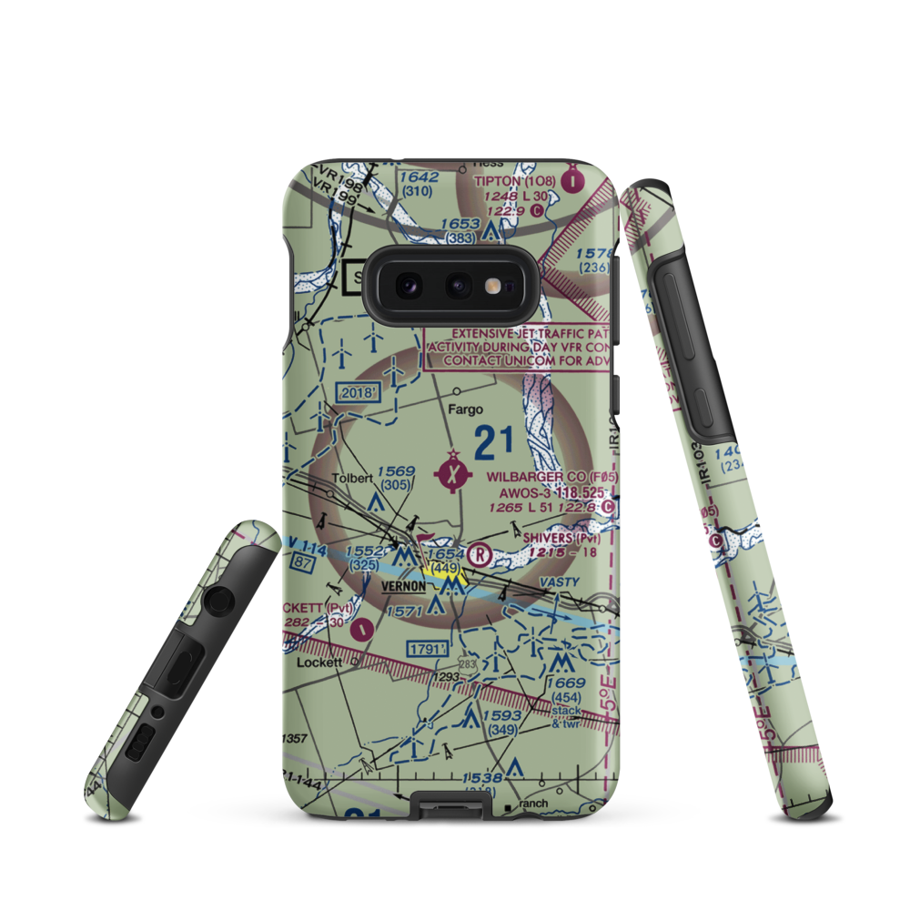 Wilbarger County Airport (F05) VFR Sectional Samsung Phone Case Samsung Galaxy S10e model shown