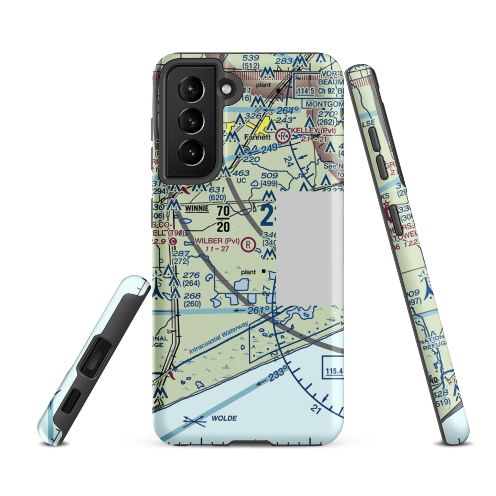 Wilber Farms Airport (5XS3) VFR Sectional Samsung Phone Case Samsung Galaxy S21 FE model shown
