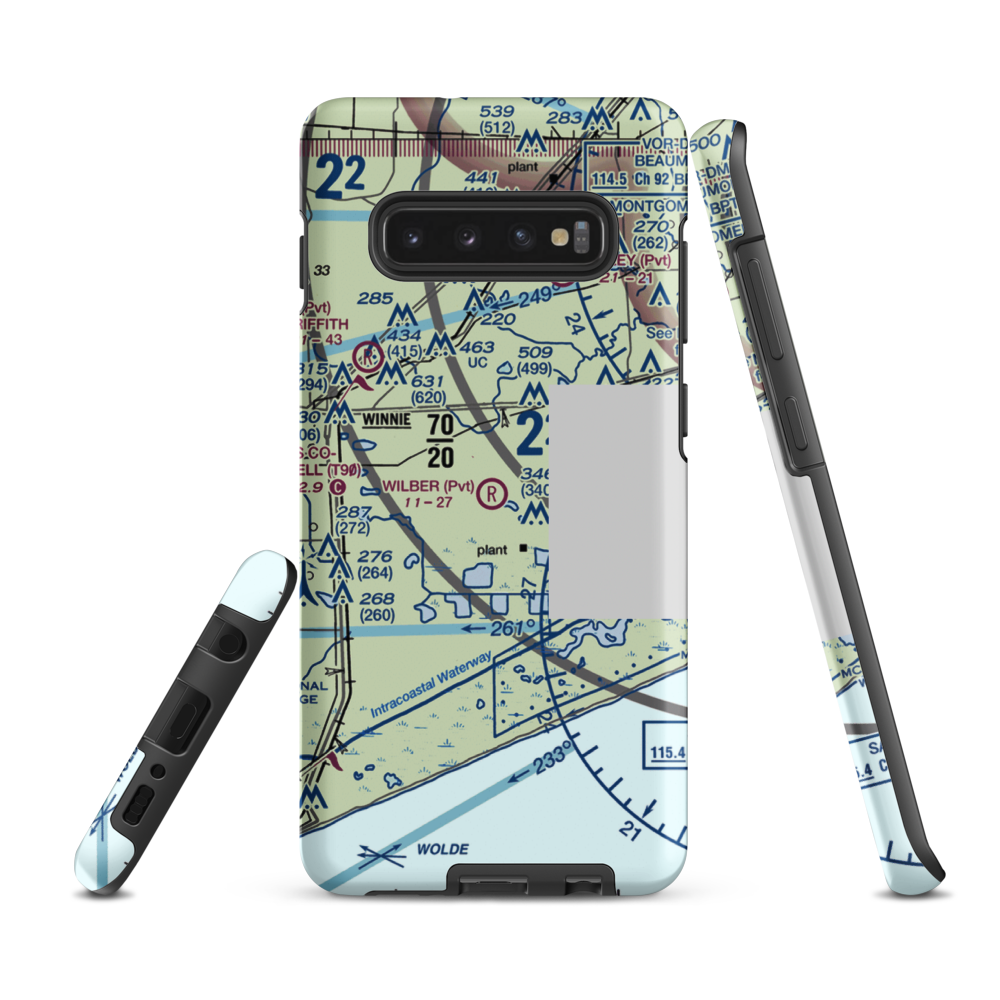 Wilber Farms Airport (5XS3) VFR Sectional Samsung Phone Case Samsung Galaxy S10e model shown