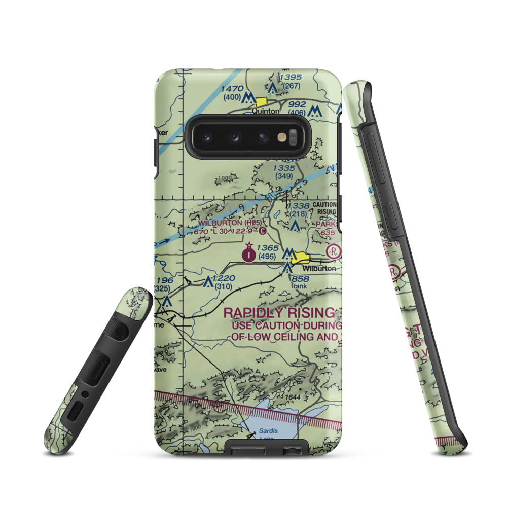 Wilburton Municipal Airport (H05) VFR Sectional Samsung Phone Case Samsung Galaxy S10 model shown