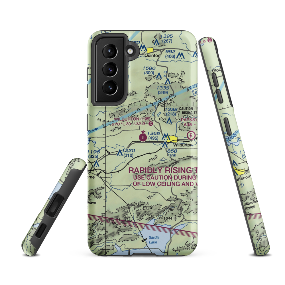 Wilburton Municipal Airport (H05) VFR Sectional Samsung Phone Case Samsung Galaxy S21 FE model shown