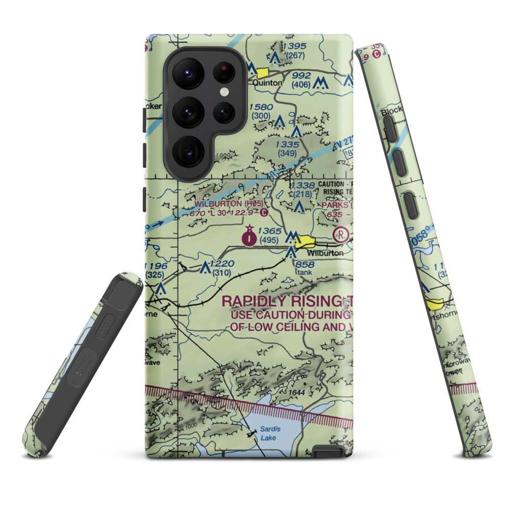 Wilburton Municipal Airport (H05) VFR Sectional Samsung Phone Case Samsung Galaxy S22 Ultra model shown