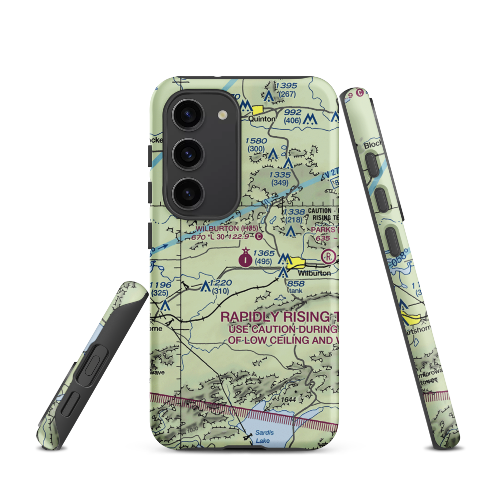 Wilburton Municipal Airport (H05) VFR Sectional Samsung Phone Case Samsung Galaxy S23 model shown