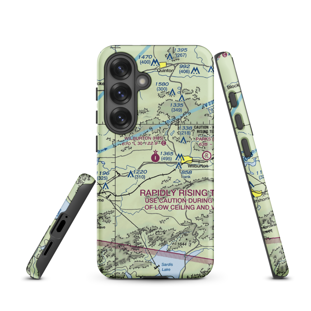 Wilburton Municipal Airport (H05) VFR Sectional Samsung Phone Case Samsung Galaxy S25 model shown