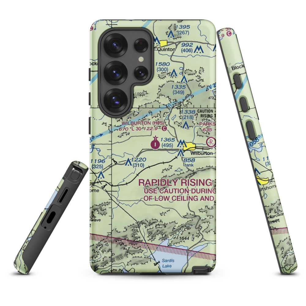 Wilburton Municipal Airport (H05) VFR Sectional Samsung Phone Case Samsung Galaxy S25 Ultra model shown