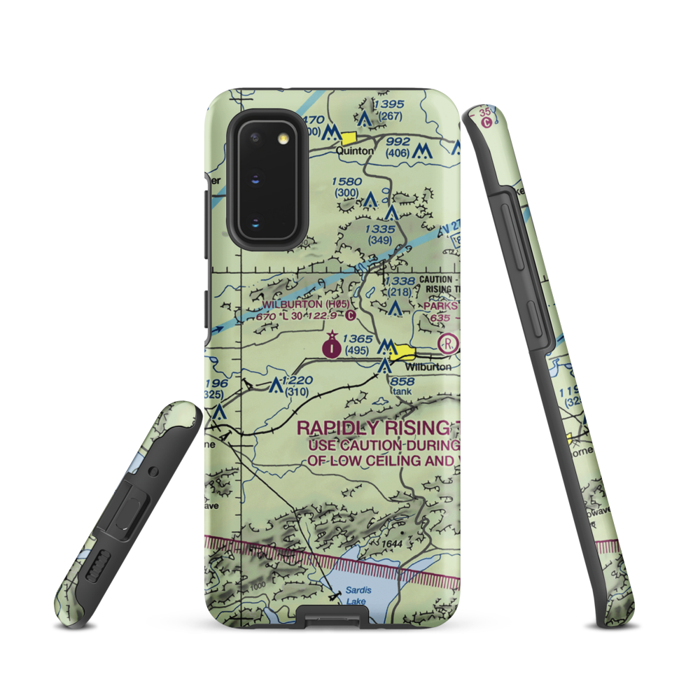 Wilburton Municipal Airport (H05) VFR Sectional Samsung Phone Case Samsung Galaxy S20 model shown