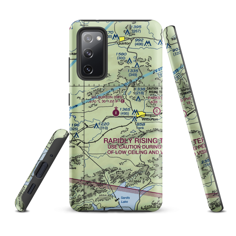 Wilburton Municipal Airport (H05) VFR Sectional Samsung Phone Case Samsung Galaxy S20 FE model shown