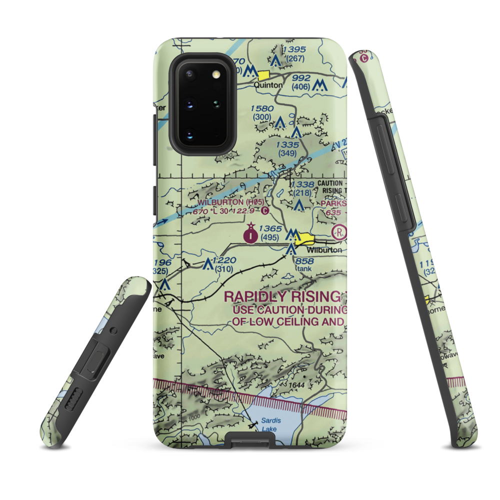 Wilburton Municipal Airport (H05) VFR Sectional Samsung Phone Case Samsung Galaxy S20 Plus model shown