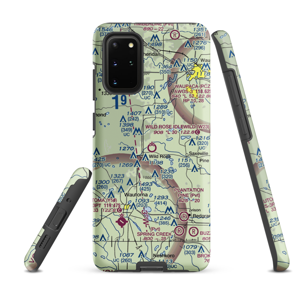 Wild Rose Idlewild Airport (W23) VFR Sectional Samsung Phone Case Samsung Galaxy S20 Plus model shown