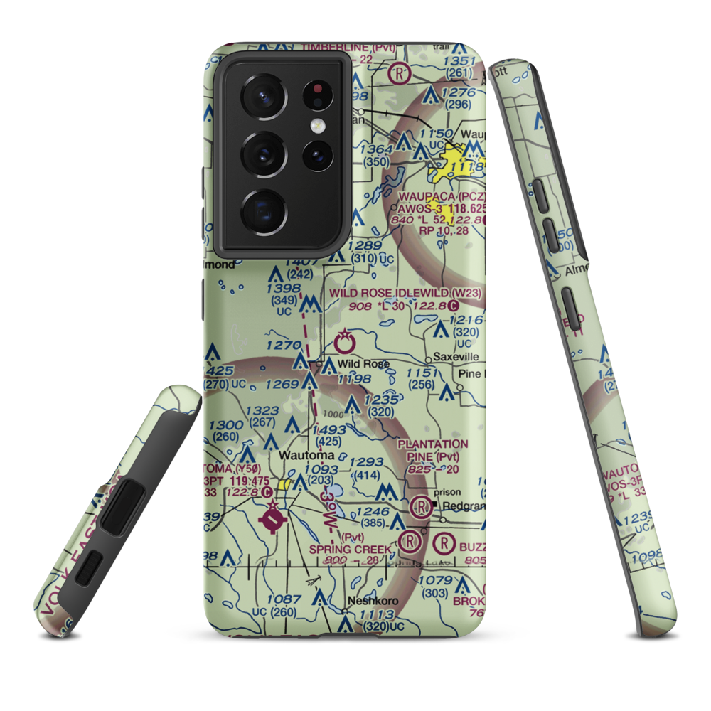 Wild Rose Idlewild Airport (W23) VFR Sectional Samsung Phone Case Samsung Galaxy S21 Ultra model shown