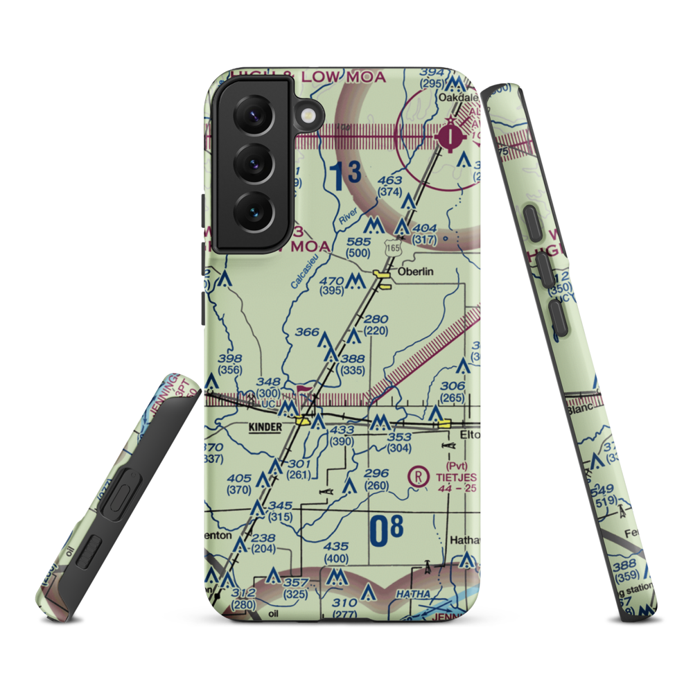 Wilder Airport (3LA1) VFR Sectional Samsung Phone Case Samsung Galaxy S22 Plus model shown