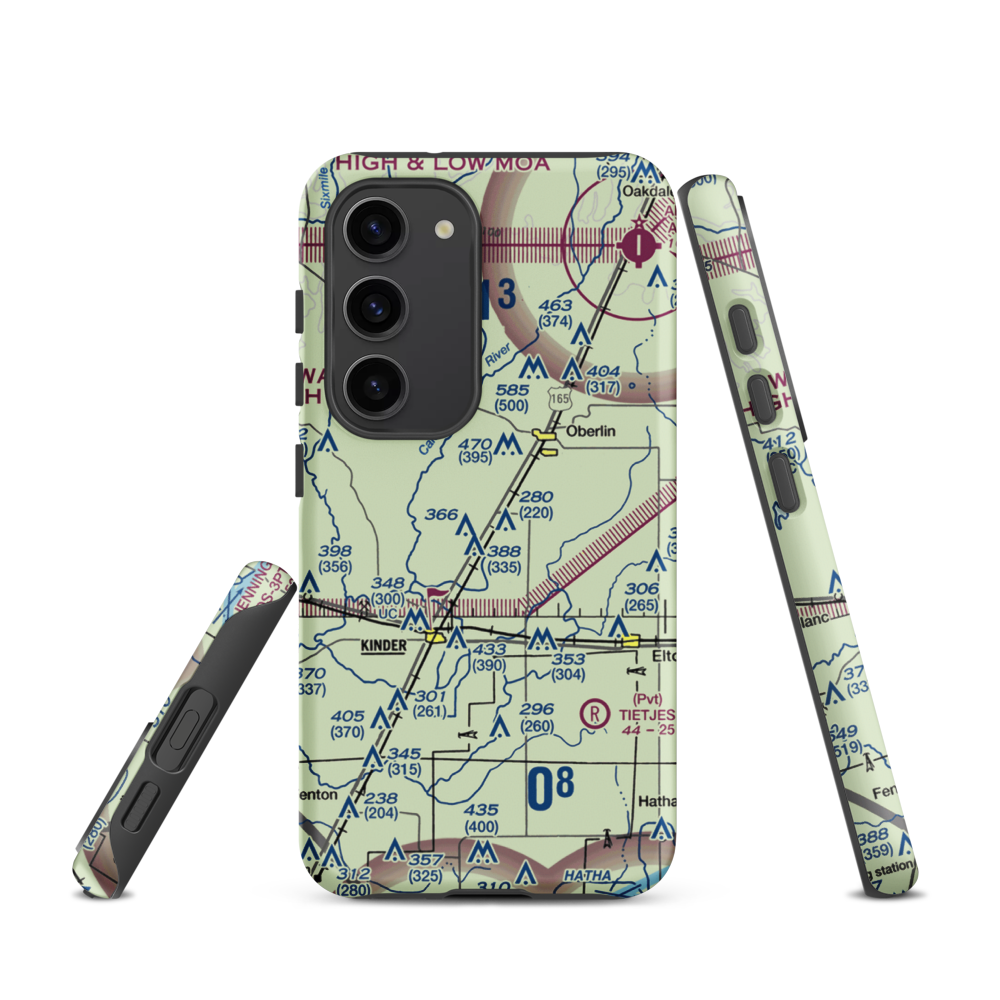 Wilder Airport (3LA1) VFR Sectional Samsung Phone Case Samsung Galaxy S23 model shown