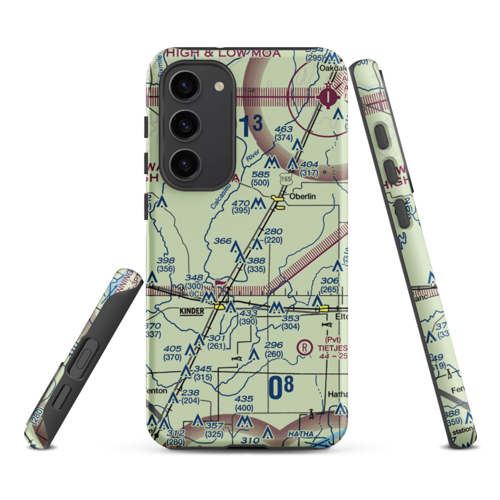 Wilder Airport (3LA1) VFR Sectional Samsung Phone Case Samsung Galaxy S23 Plus model shown