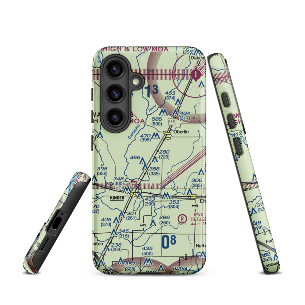 Wilder Airport (3LA1) VFR Sectional Samsung Phone Case Samsung Galaxy S24 model shown
