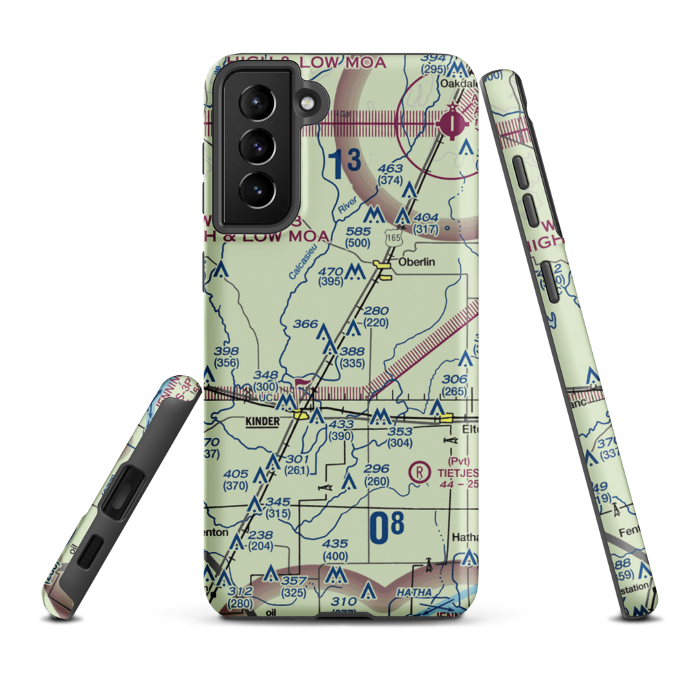 Wilder Airport (3LA1) VFR Sectional Samsung Phone Case Samsung Galaxy S21 Plus model shown