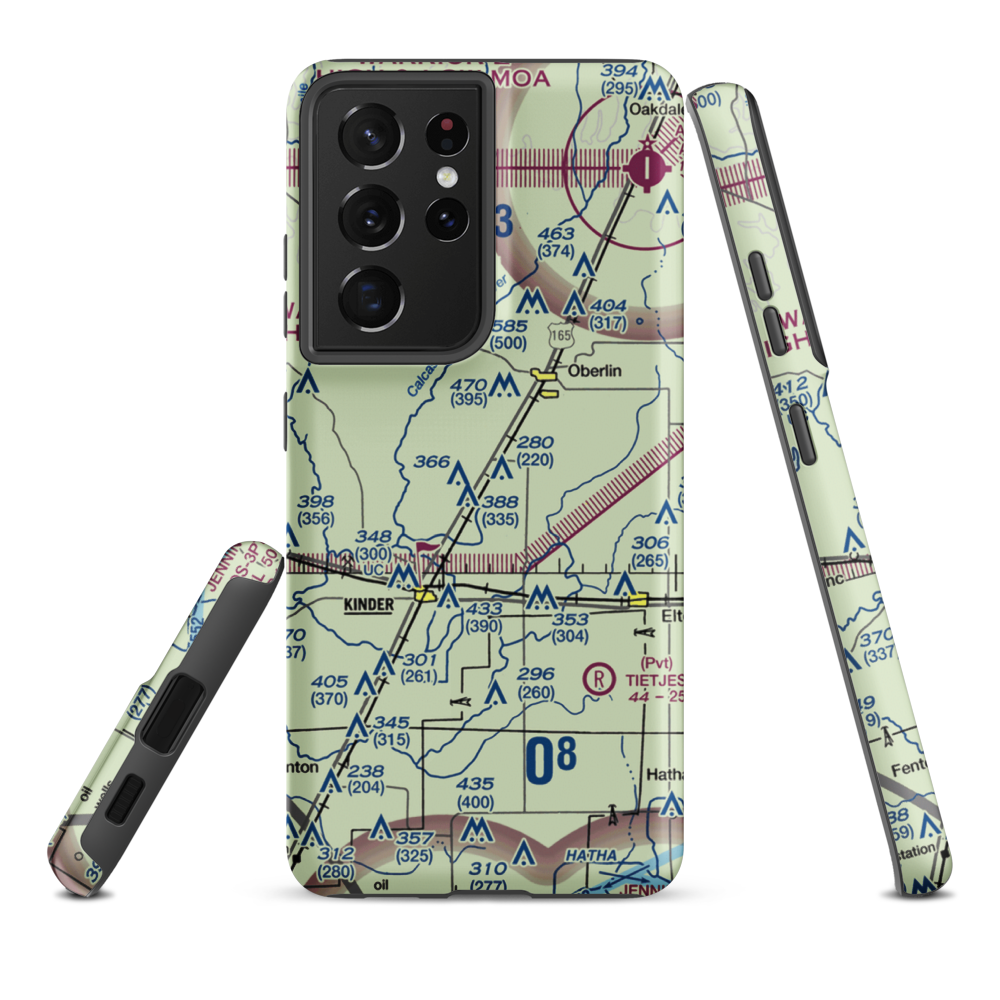 Wilder Airport (3LA1) VFR Sectional Samsung Phone Case Samsung Galaxy S21 Plus model shown