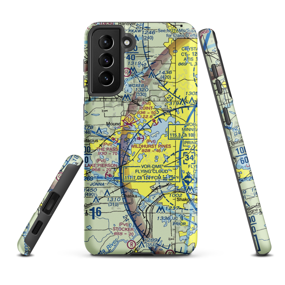 Wildhurst Pines Seaplane Base (1MN4) VFR Sectional Samsung Phone Case Samsung Galaxy S21 Plus model shown