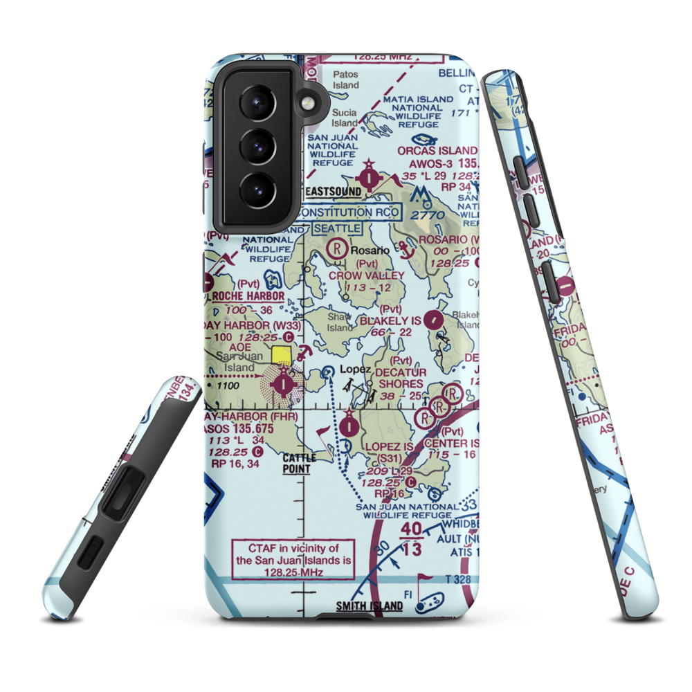 Wilding Farm Airport (6WA5) VFR Sectional Samsung Phone Case Samsung Galaxy S21 Plus model shown