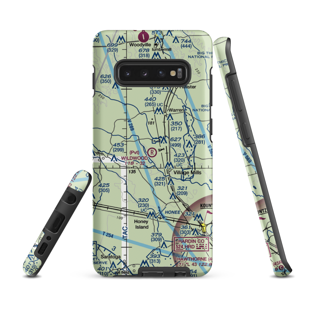 Wildwood Airport (XA91) VFR Sectional Samsung Phone Case Samsung Galaxy S10 Plus model shown