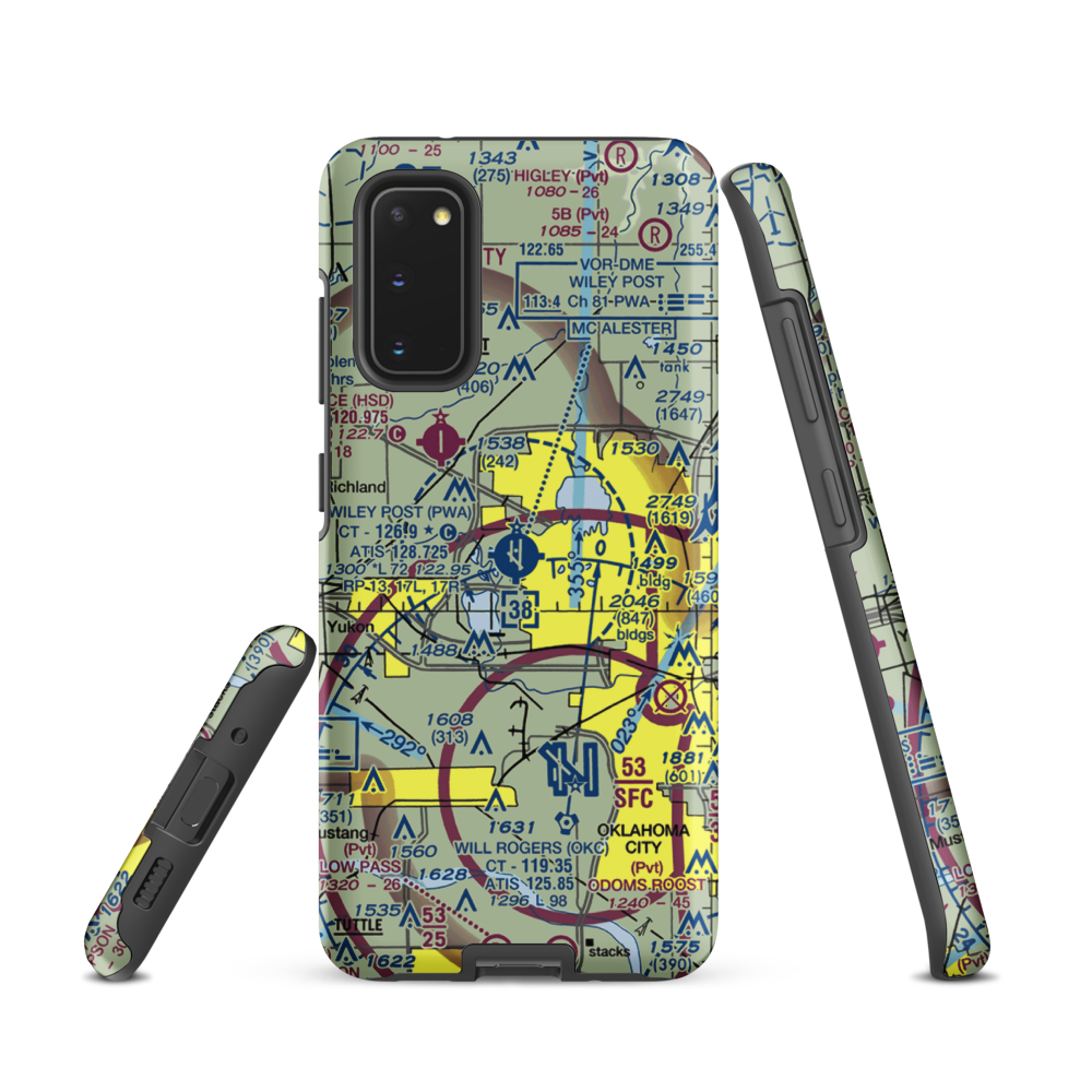 Wiley Post Airport (PWA) VFR Sectional Samsung Phone Case Samsung Galaxy S20 model shown