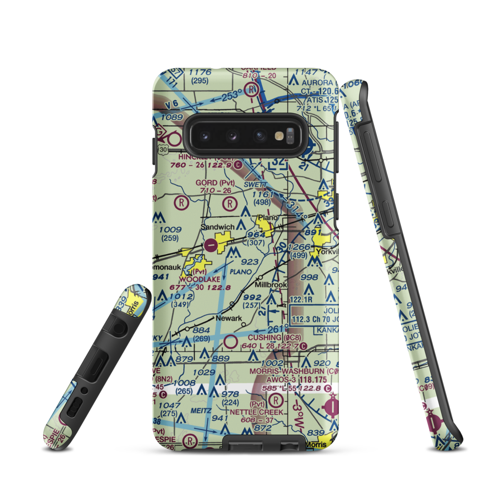 Wiley Updike Airport (72IS) VFR Sectional Samsung Phone Case Samsung Galaxy S10 model shown