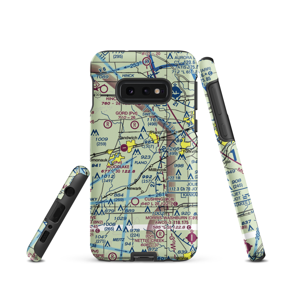 Wiley Updike Airport (72IS) VFR Sectional Samsung Phone Case Samsung Galaxy S10e model shown