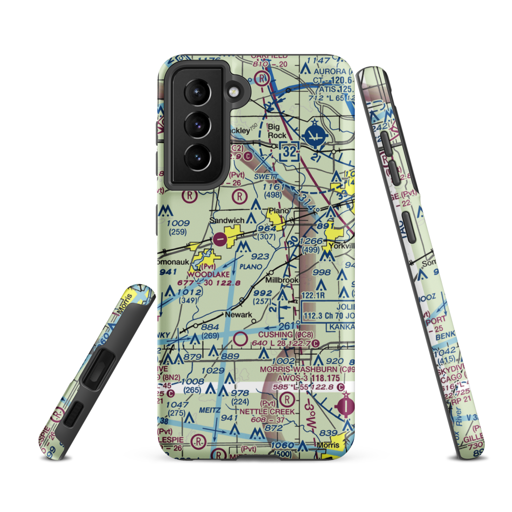 Wiley Updike Airport (72IS) VFR Sectional Samsung Phone Case Samsung Galaxy S21 FE model shown