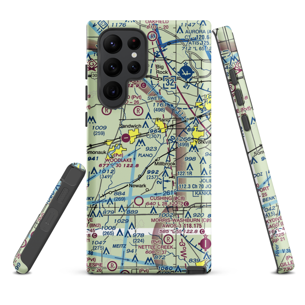 Wiley Updike Airport (72IS) VFR Sectional Samsung Phone Case Samsung Galaxy S22 Ultra model shown