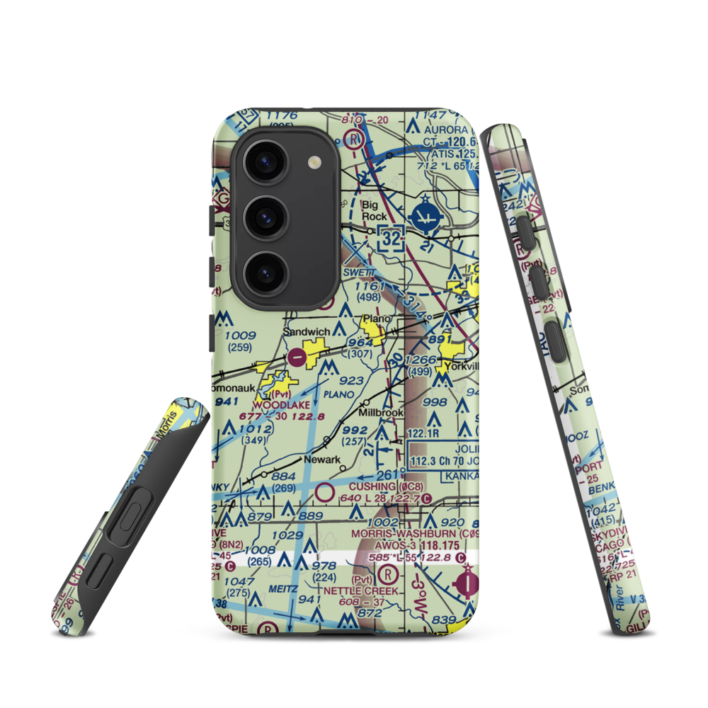 Wiley Updike Airport (72IS) VFR Sectional Samsung Phone Case Samsung Galaxy S23 model shown