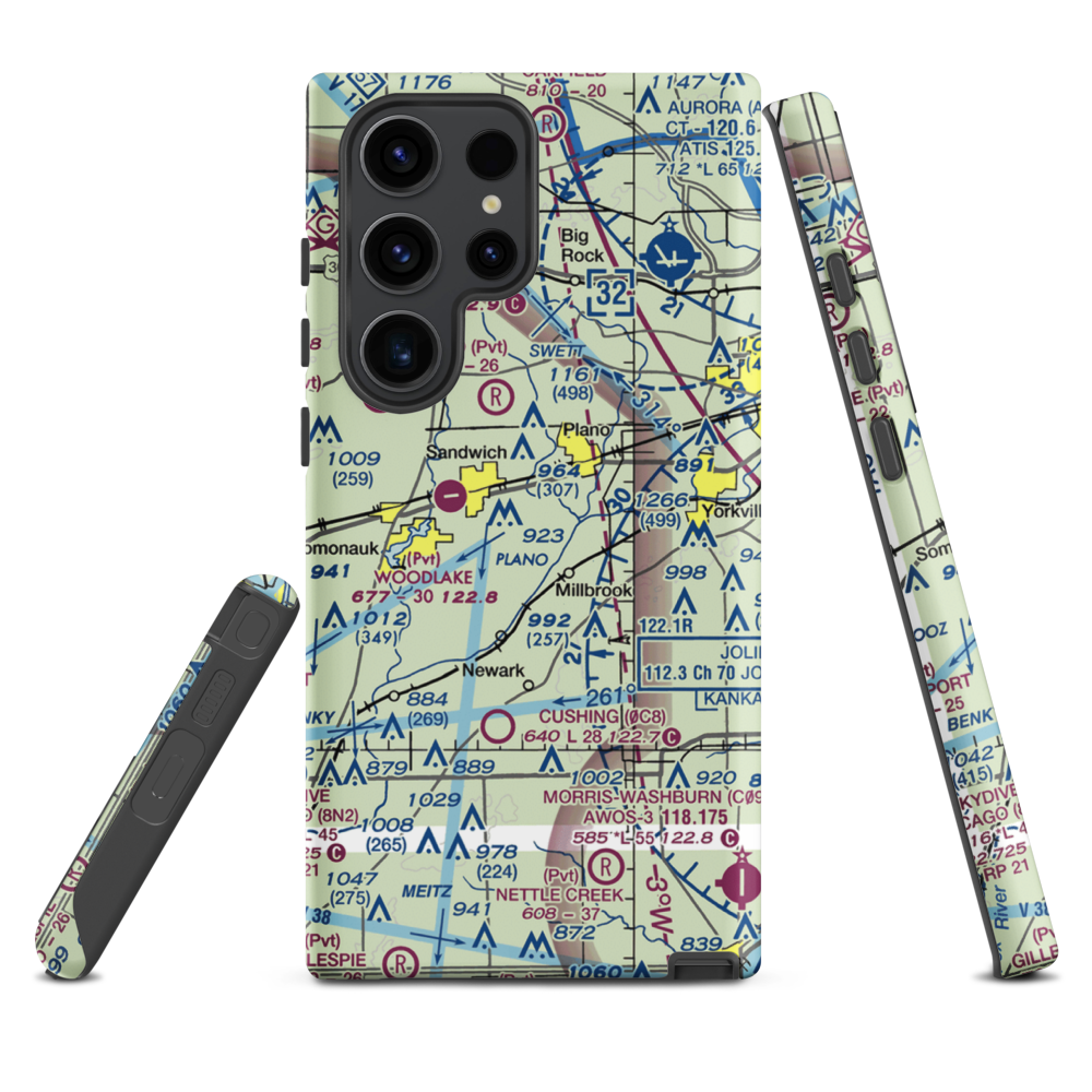 Wiley Updike Airport (72IS) VFR Sectional Samsung Phone Case Samsung Galaxy S23 Ultra model shown