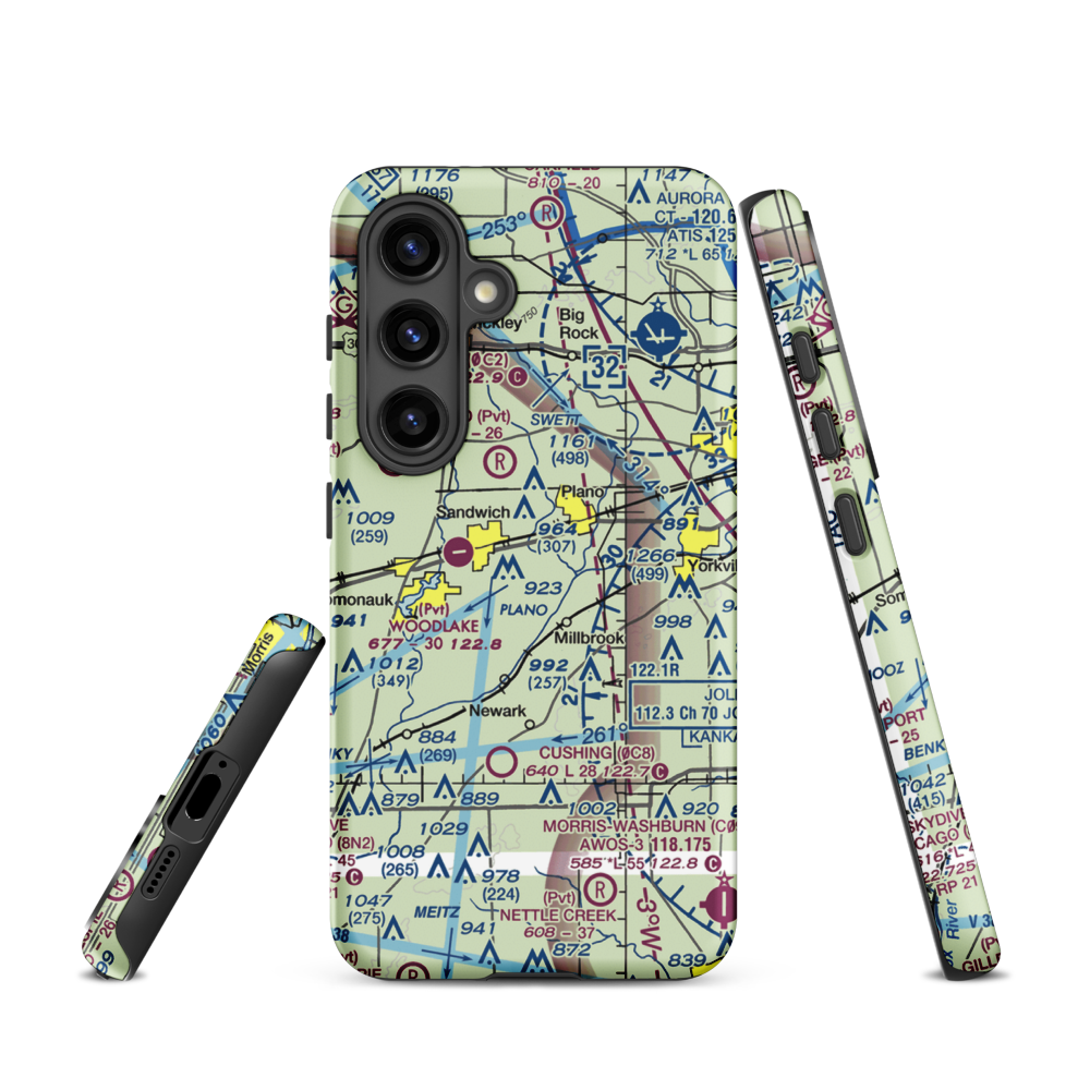 Wiley Updike Airport (72IS) VFR Sectional Samsung Phone Case Samsung Galaxy S24 model shown