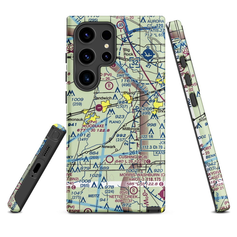 Wiley Updike Airport (72IS) VFR Sectional Samsung Phone Case Samsung Galaxy S24 Ultra model shown