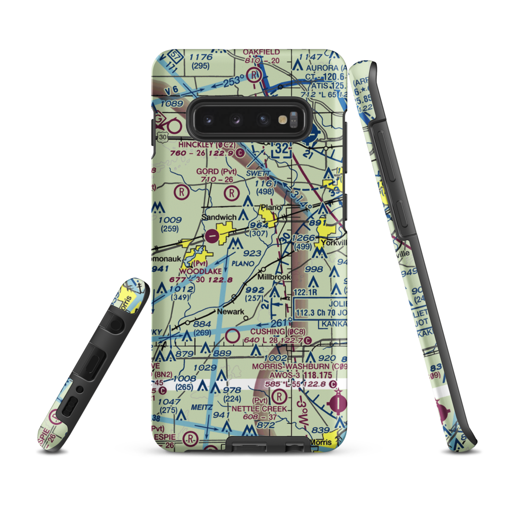 Wiley Updike Airport (72IS) VFR Sectional Samsung Phone Case Samsung Galaxy S10 Plus model shown