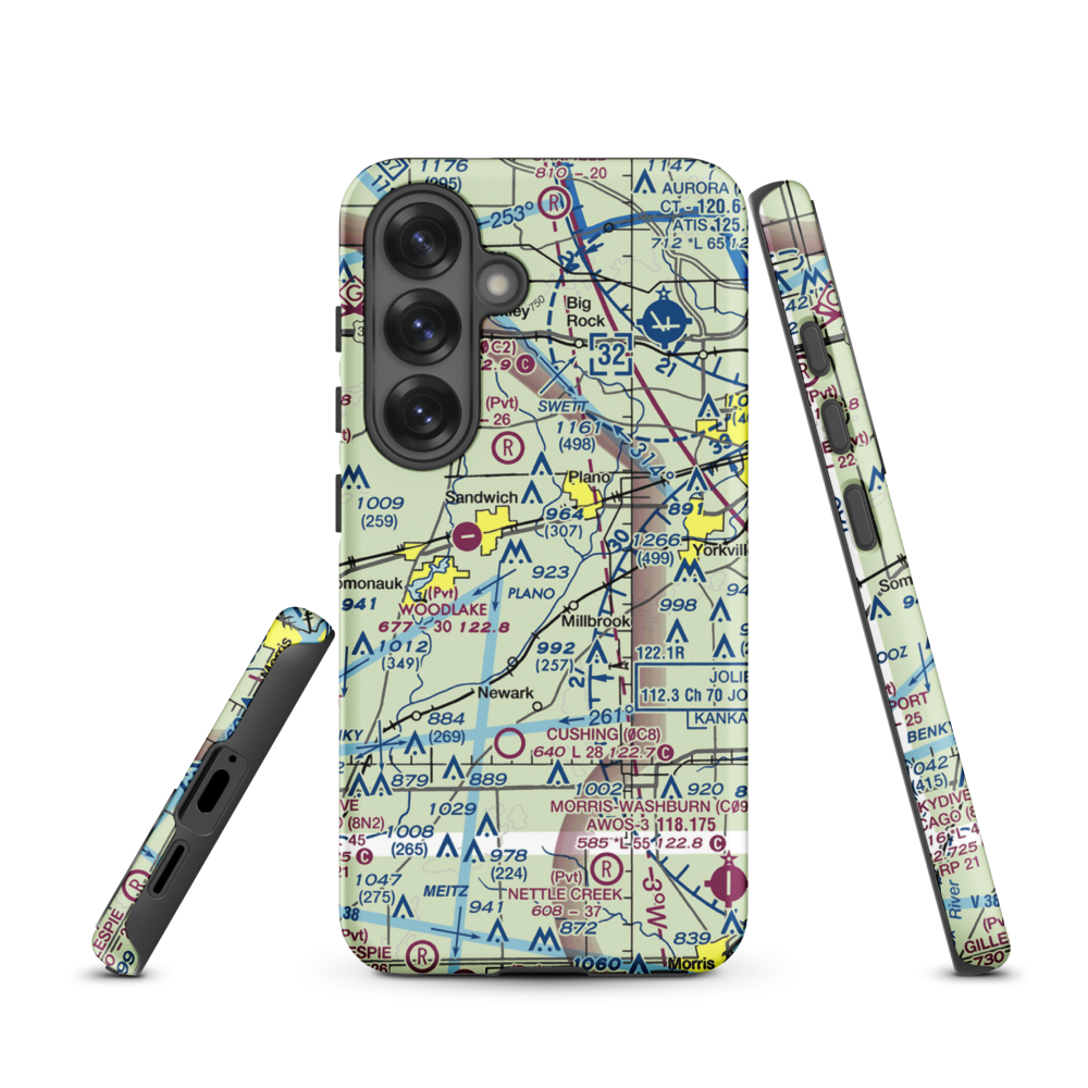 Wiley Updike Airport (72IS) VFR Sectional Samsung Phone Case Samsung Galaxy S25 model shown