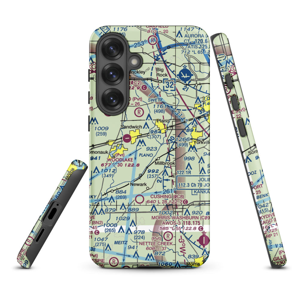Wiley Updike Airport (72IS) VFR Sectional Samsung Phone Case Samsung Galaxy S25 Plus model shown