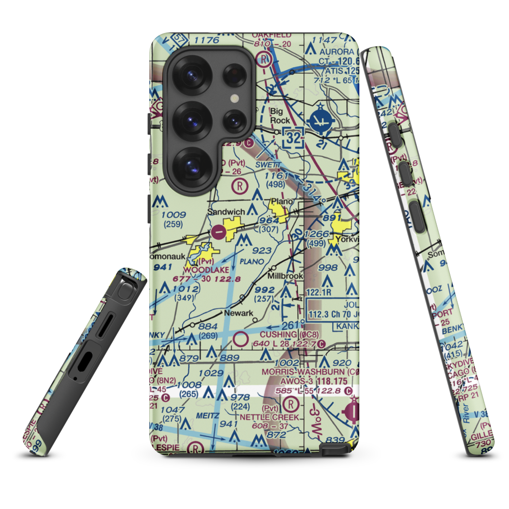 Wiley Updike Airport (72IS) VFR Sectional Samsung Phone Case Samsung Galaxy S25 Ultra model shown