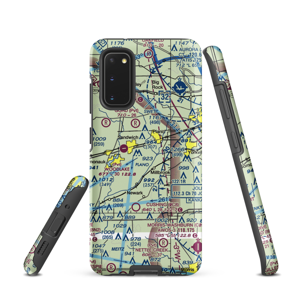 Wiley Updike Airport (72IS) VFR Sectional Samsung Phone Case Samsung Galaxy S20 model shown