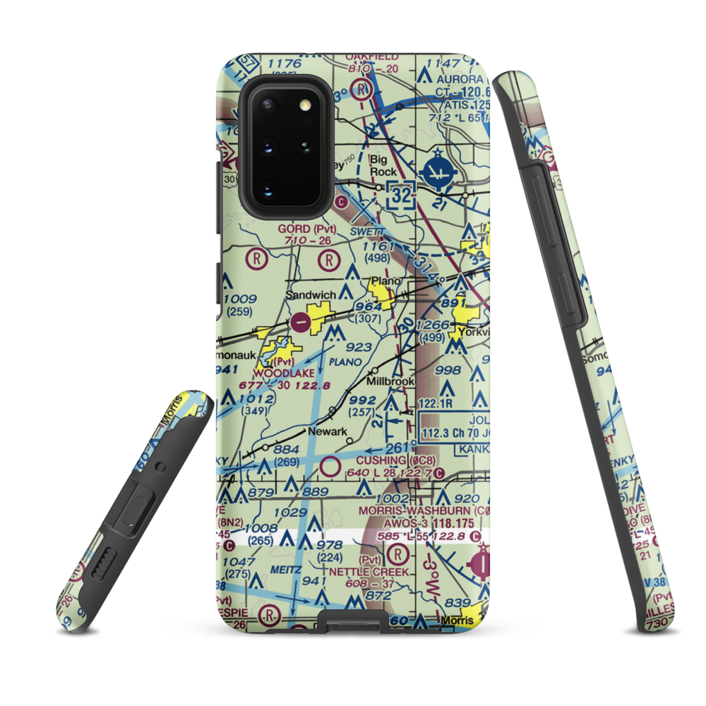 Wiley Updike Airport (72IS) VFR Sectional Samsung Phone Case Samsung Galaxy S20 Plus model shown