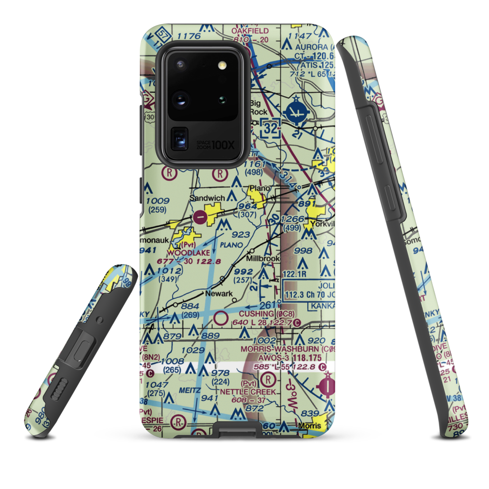 Wiley Updike Airport (72IS) VFR Sectional Samsung Phone Case Samsung Galaxy S20 Ultra model shown