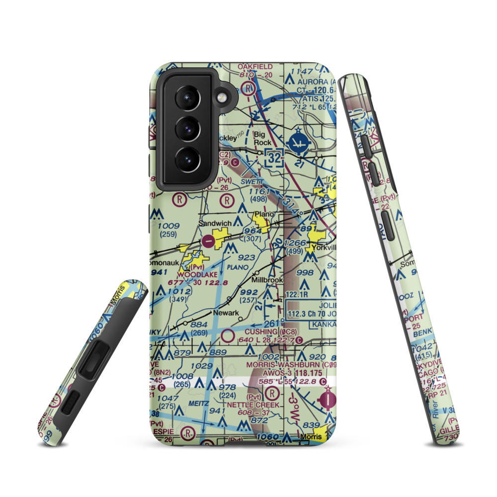 Wiley Updike Airport (72IS) VFR Sectional Samsung Phone Case Samsung Galaxy S21 model shown