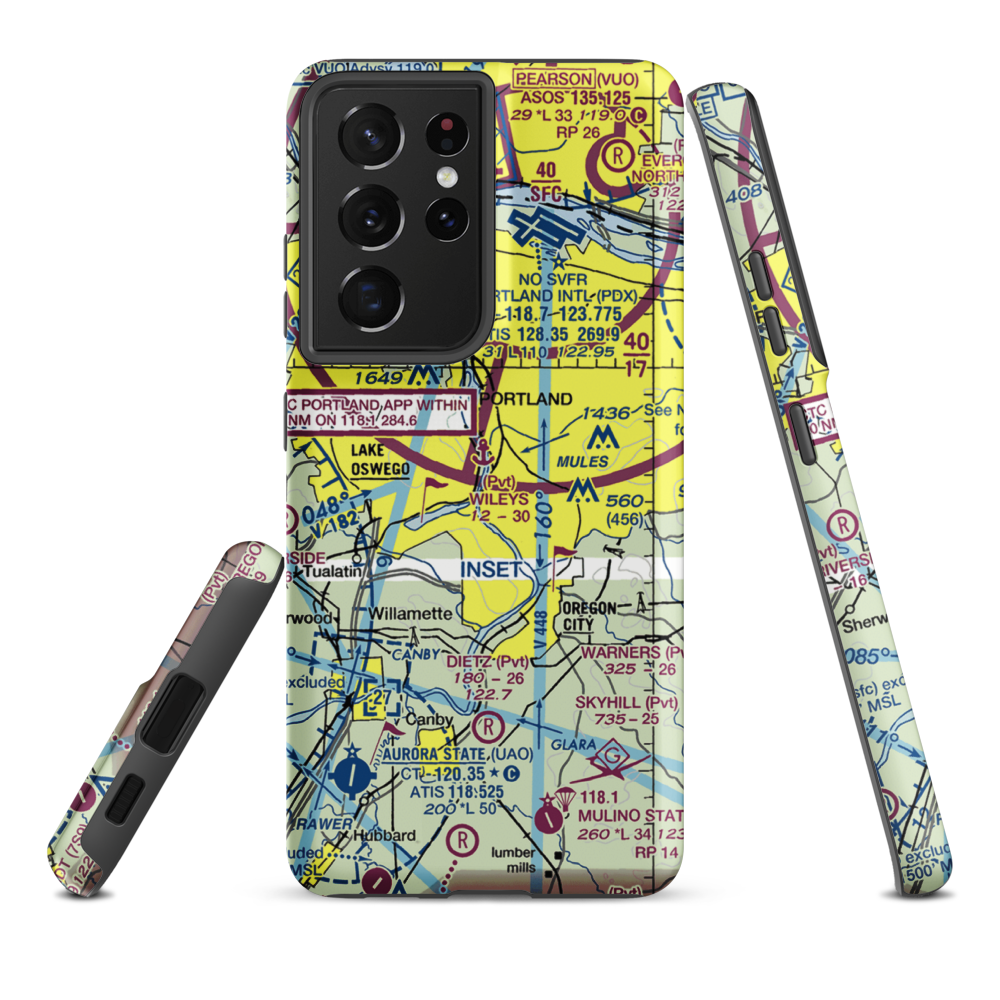 Wiley's Seaplane Base (2OG3) VFR Sectional Samsung Phone Case Samsung Galaxy S21 Plus model shown