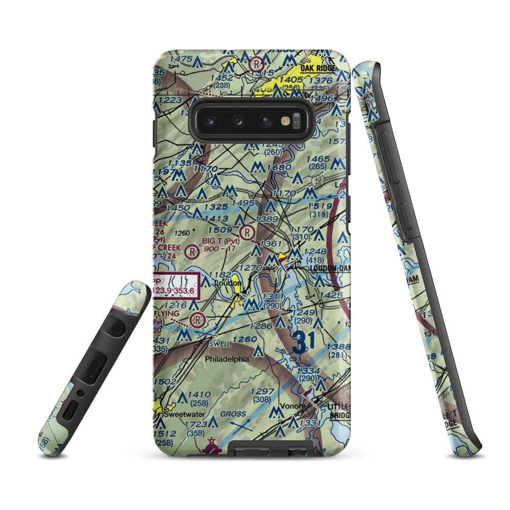 Will A Hildreth Farm Airport (TN74) VFR Sectional Samsung Phone Case Samsung Galaxy S10 Plus model shown