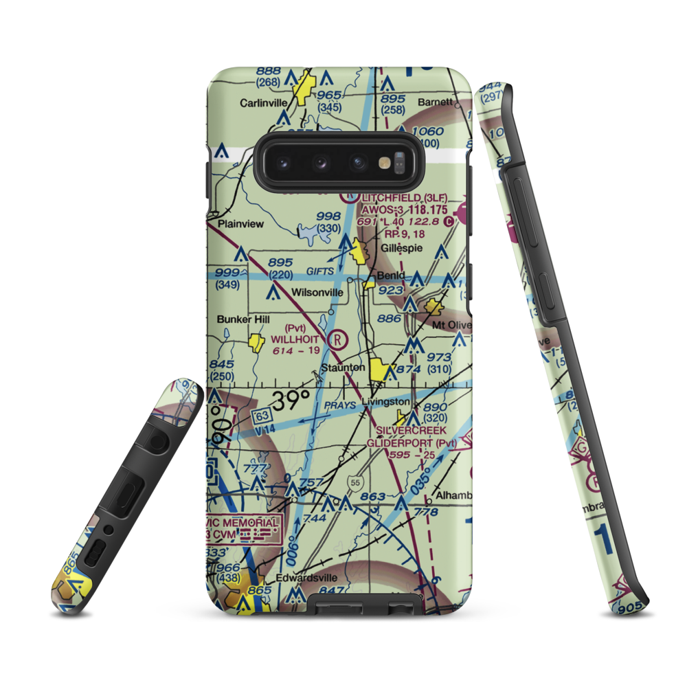 Willhoit Airport (IS33) VFR Sectional Samsung Phone Case Samsung Galaxy S10 Plus model shown