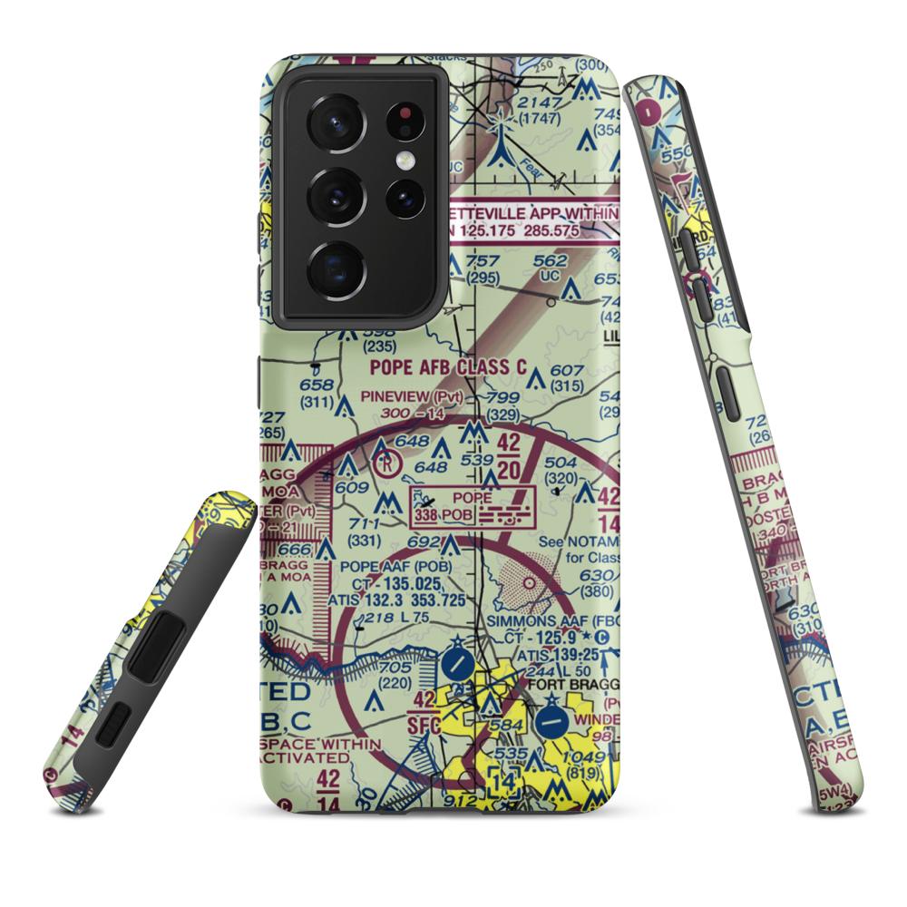William Irving Lewis Airport (09NC) VFR Sectional Samsung Phone Case Samsung Galaxy S21 Ultra model shown
